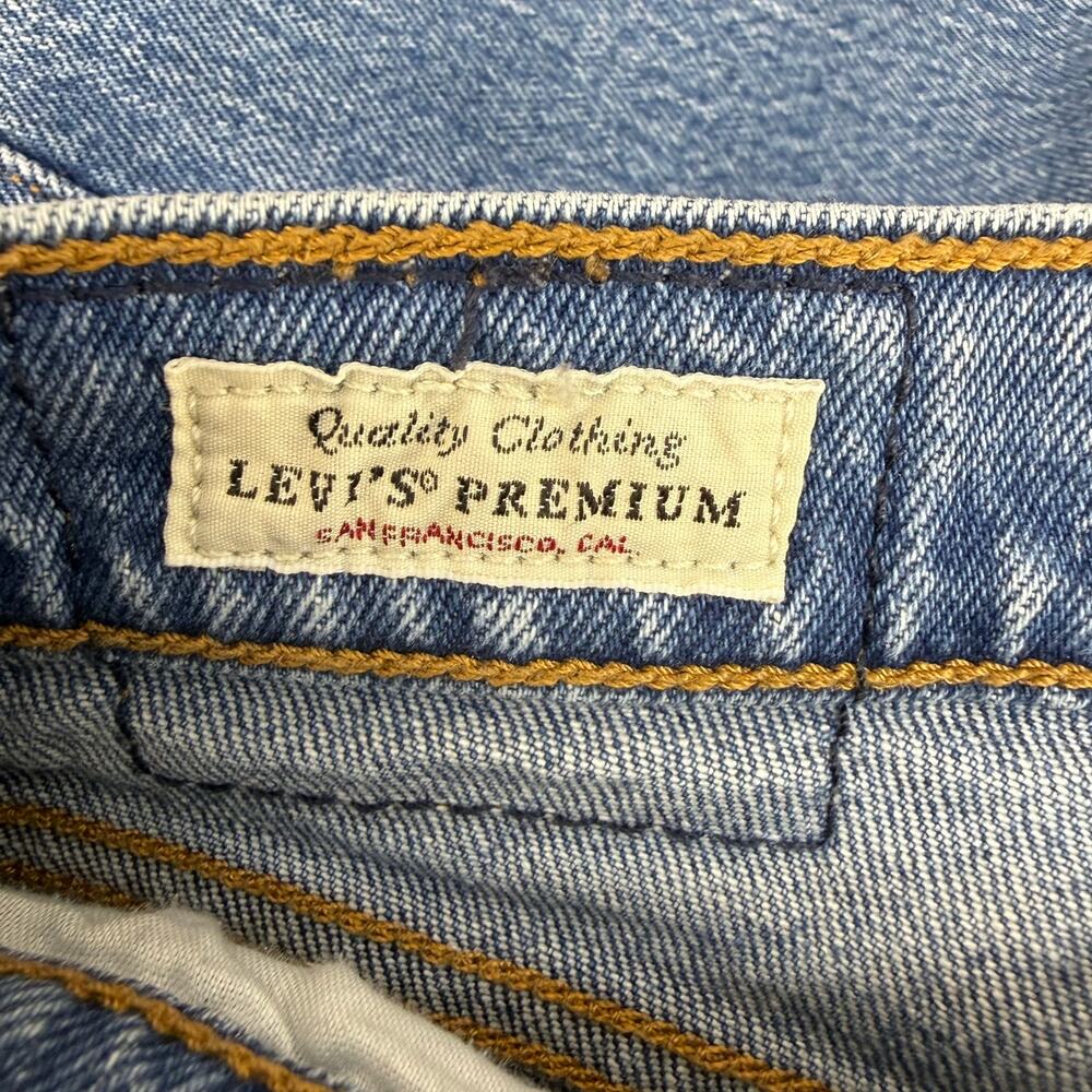 Levi's Premium Wedgie Straight Jeans Women's 25 (2) Blue Big E Button Fly EUC - Picture 9 of 16